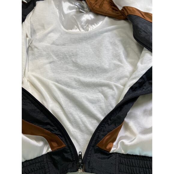 VTG Chaver Windbreaker Bomber Track Jacket Unisex Sz L 80s 90s Satin Colorblock - Picture 7 of 9